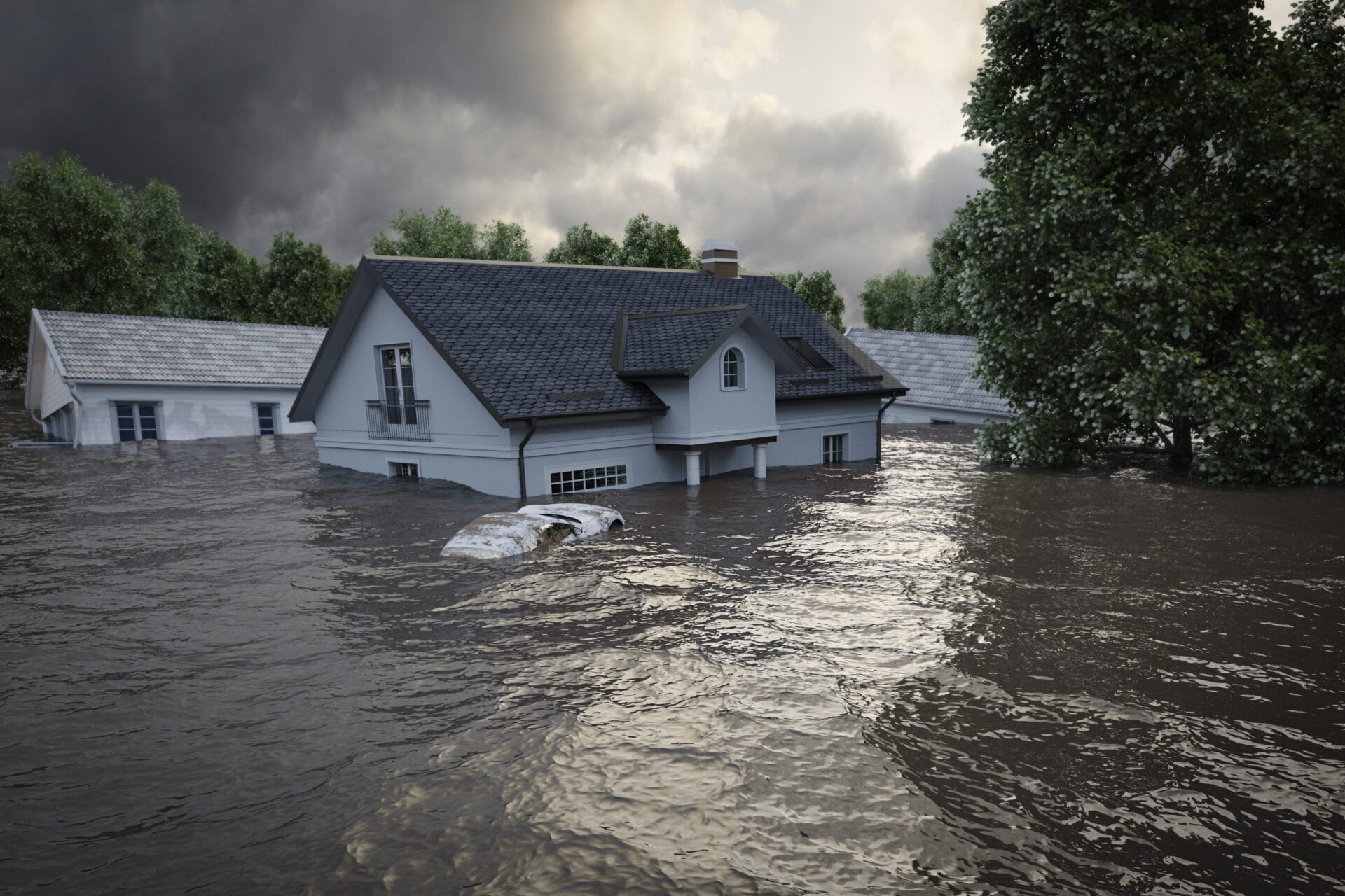 flooded house - water damage restoration