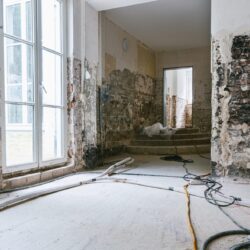 rebuilding an Old real estate apartment, prepared and ready for renovate after flood damage